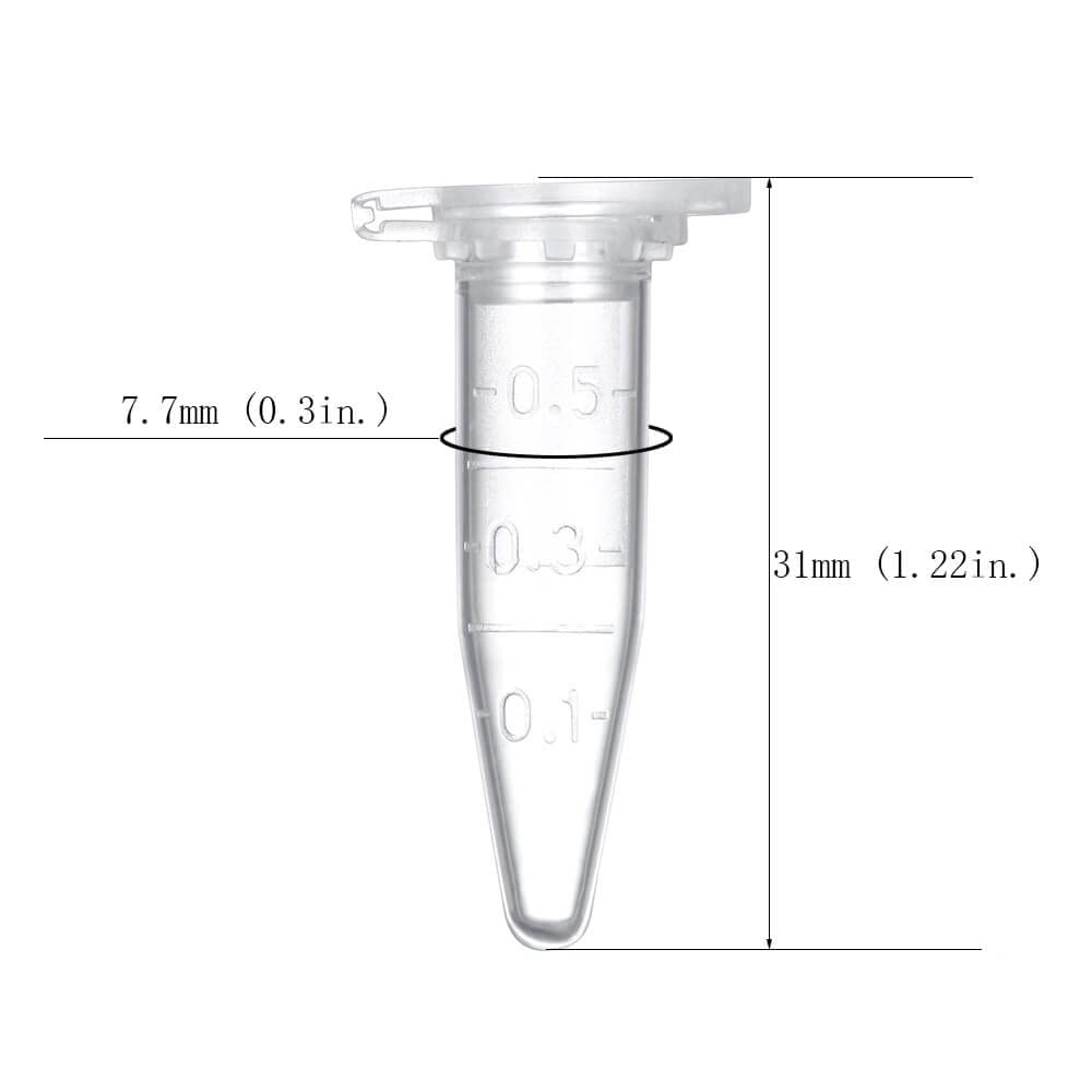Tubo centrifuga Eppendorf 0,5ml con tapa a granel x 1000 - Imagen 3