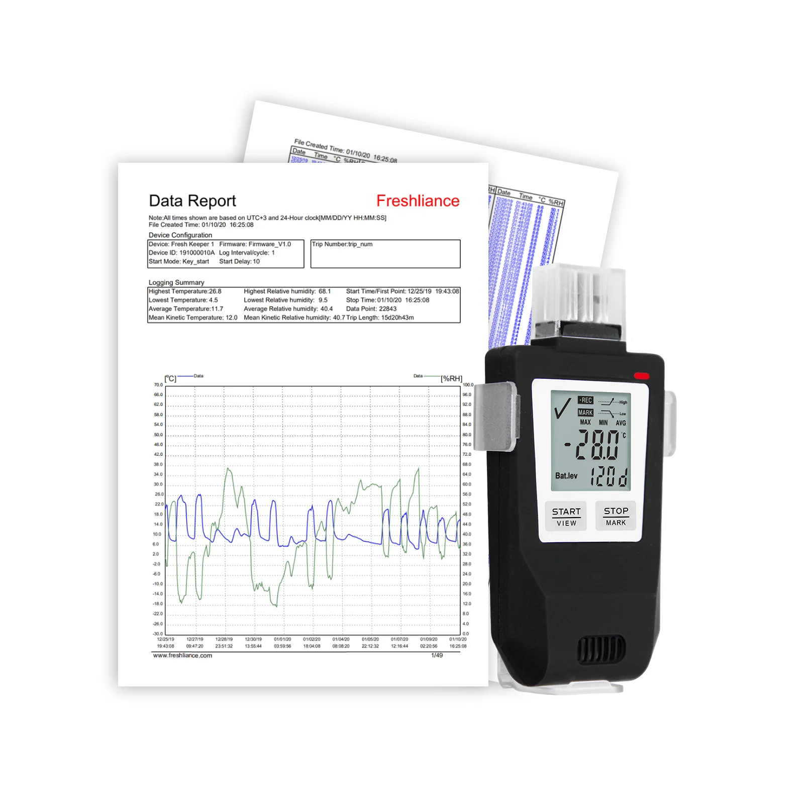 Datalogger Fresh Keeper 1 Usb Registrador de datos de humedad y temperatura - Imagen 6